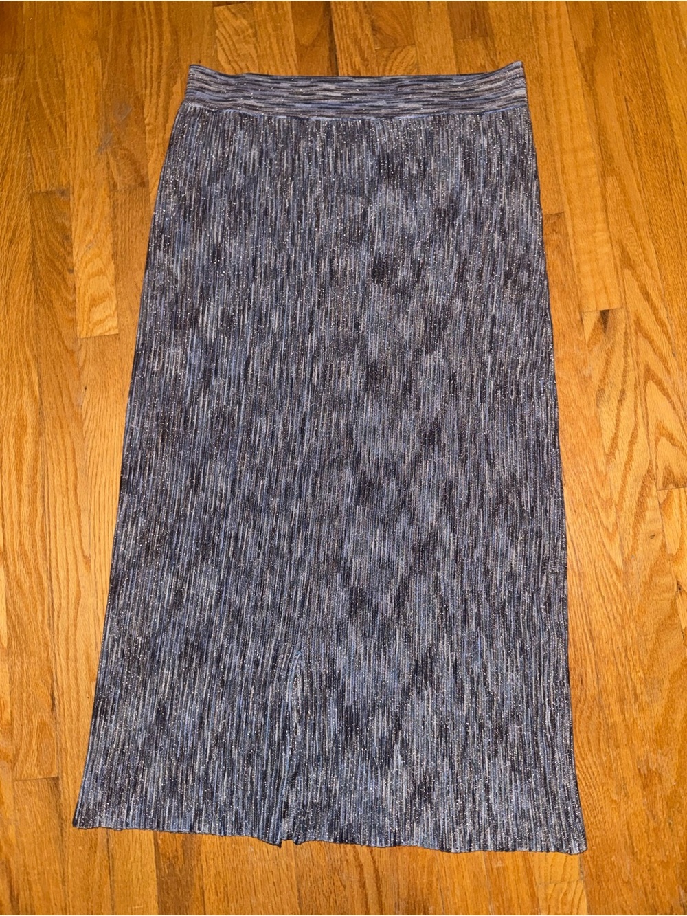 House of Harlow 1960 Gray Ribbed Maxi Skirt